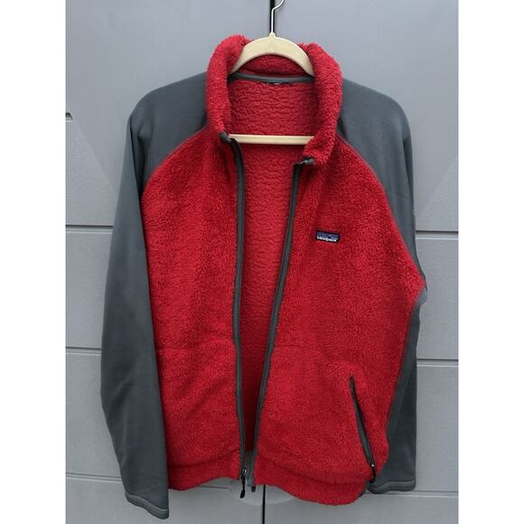 Patagonia Jacket Mens Large XL Red Zip Up Gorpcore Camping Hiking Sherp - Picture 3 of 13